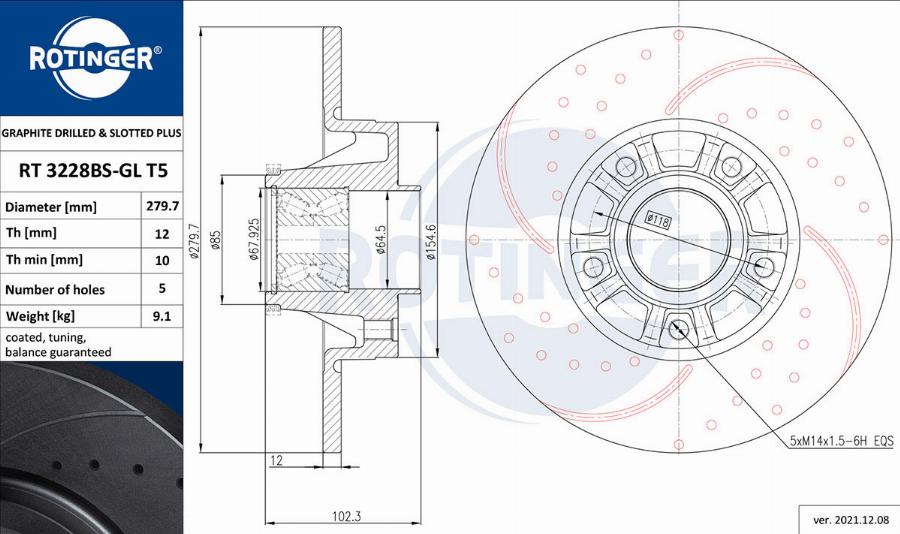 Rotinger RT 3228BS-GL T5 - Discofreno autozon.pro