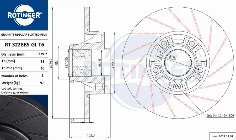 Rotinger RT 3228BS-GL T6 - Discofreno autozon.pro