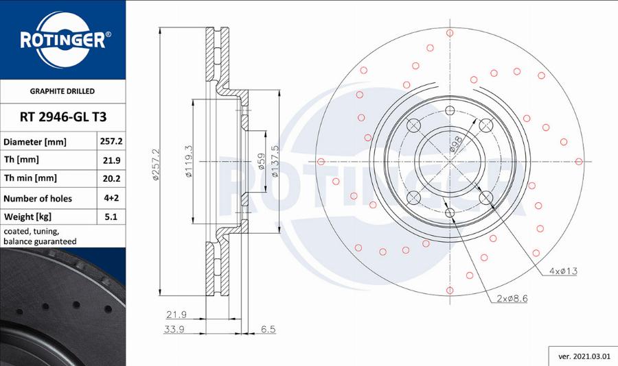 Rotinger RT 2946-GL T3 - Discofreno autozon.pro