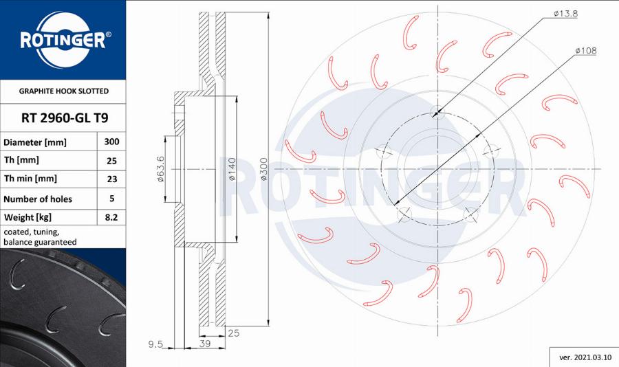 Rotinger RT 2960-GL T9 - Discofreno autozon.pro