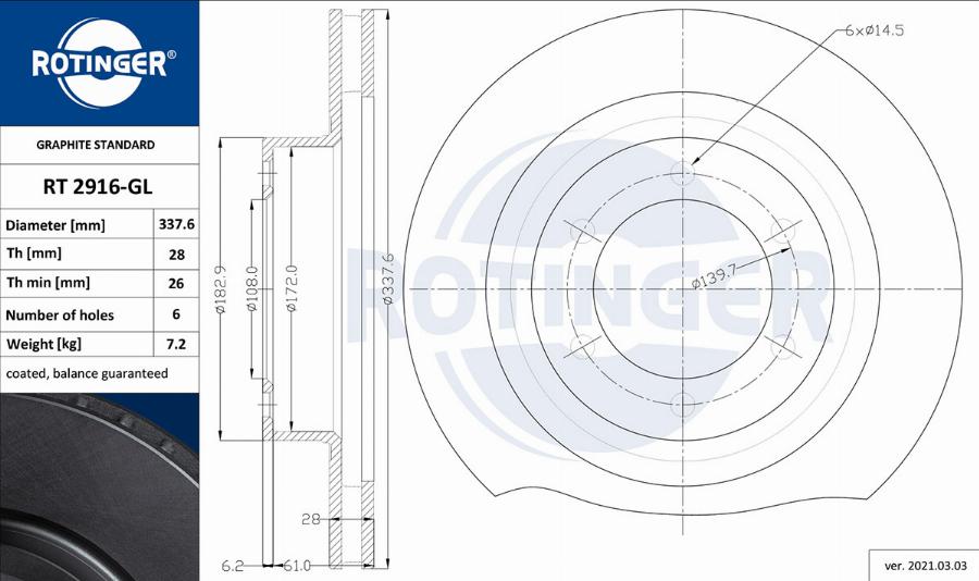 Rotinger RT 2916-GL - Discofreno autozon.pro