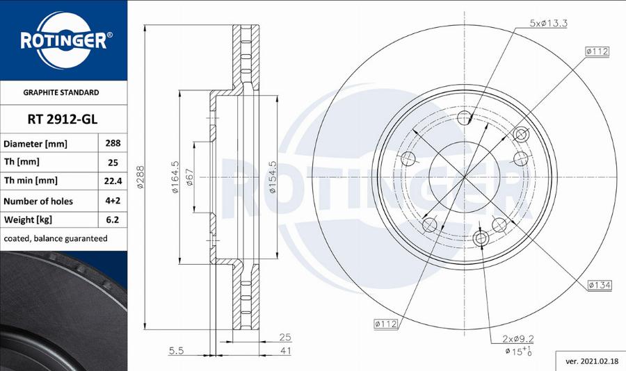 Rotinger RT 2912-GL - Discofreno autozon.pro