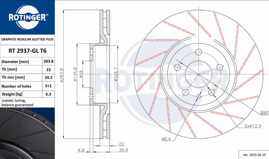 Rotinger RT 2937-GL T6 - Discofreno autozon.pro