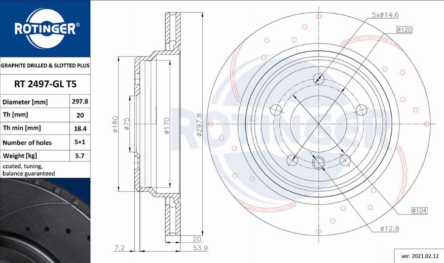 Rotinger RT 2497-GL T5 - Discofreno autozon.pro