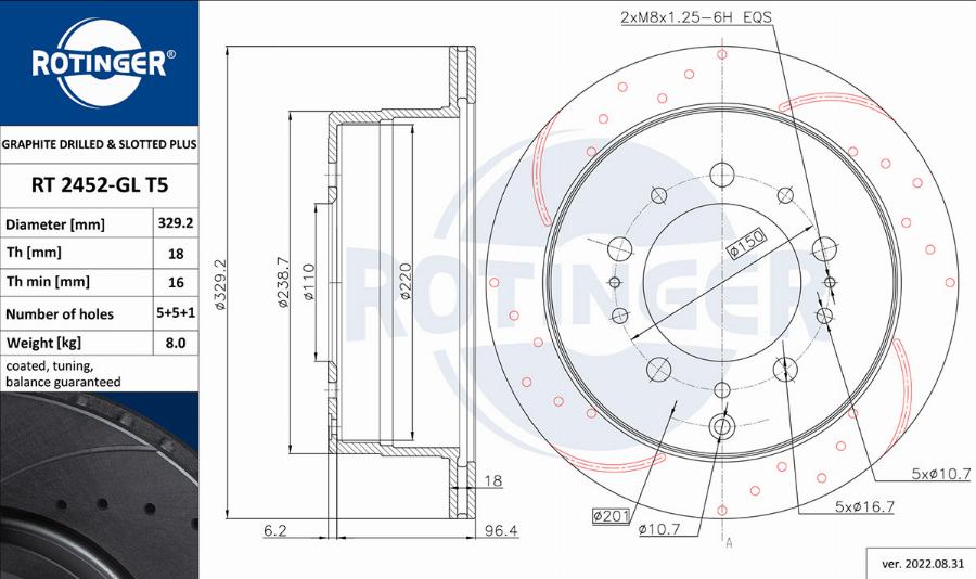 Rotinger RT 2452-GL T5 - Discofreno autozon.pro