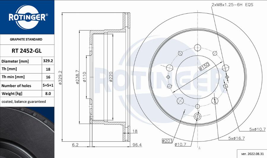 Rotinger RT 2452-GL - Discofreno autozon.pro