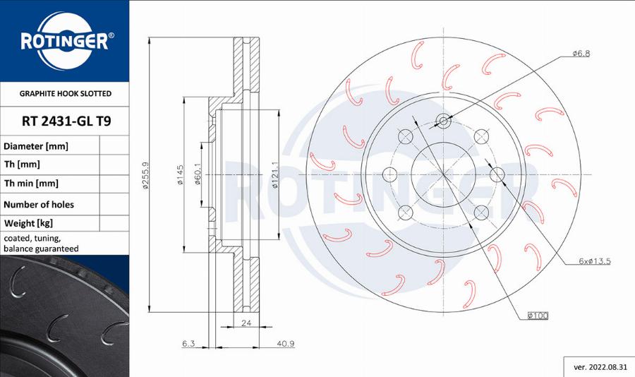 Rotinger RT 2431-GL T9 - Discofreno autozon.pro