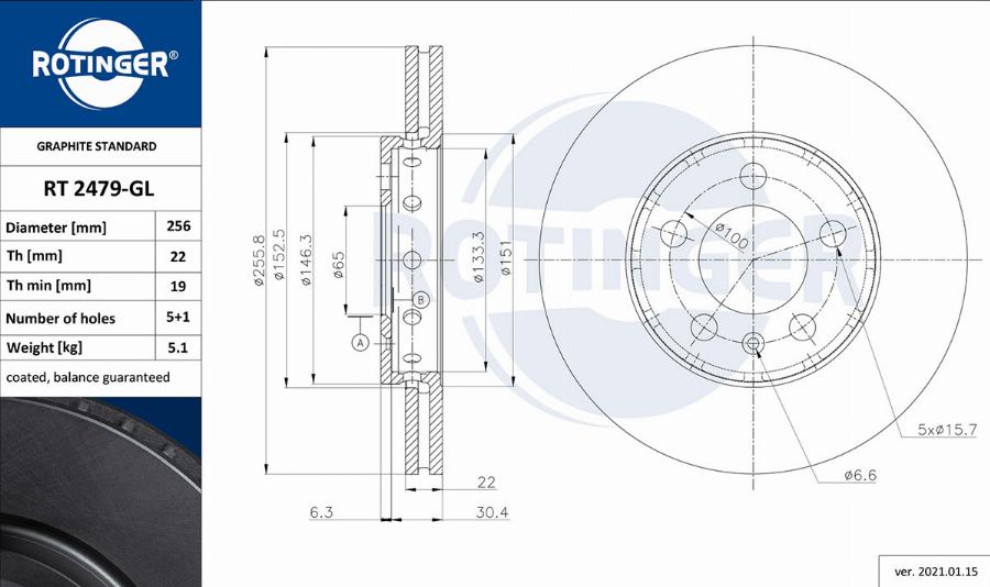 Rotinger RT 2479-GL - Discofreno autozon.pro