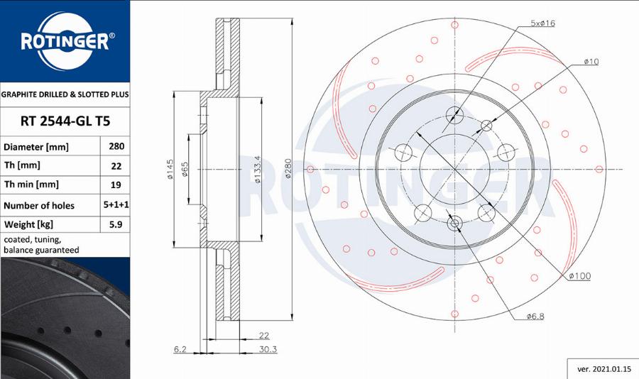 Rotinger RT 2544-GL T5 - Discofreno autozon.pro