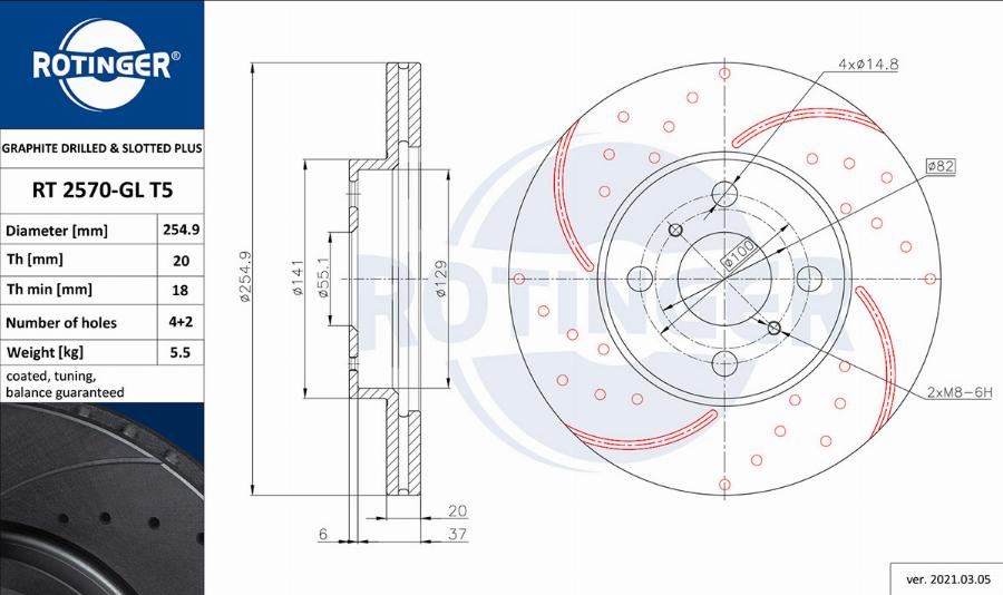 Rotinger RT 2570-GL T5 - Discofreno autozon.pro