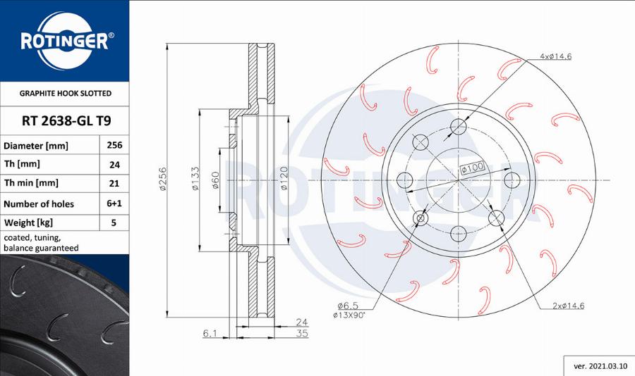 Rotinger RT 2638-GL T9 - Discofreno autozon.pro