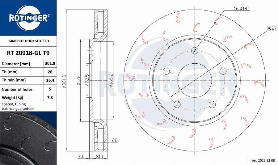 Rotinger RT 20918-GL T9 - Discofreno autozon.pro