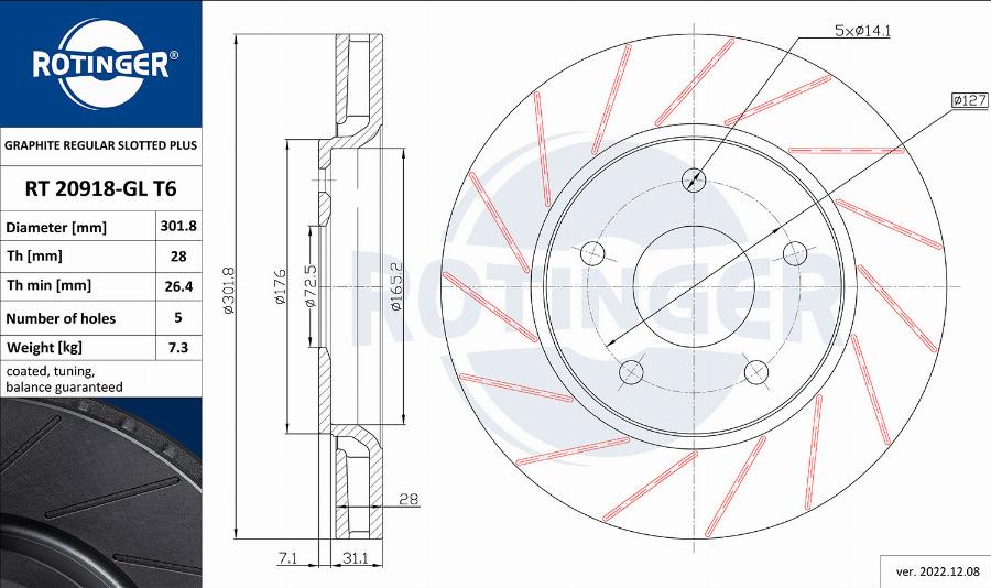 Rotinger RT 20918-GL T6 - Discofreno autozon.pro