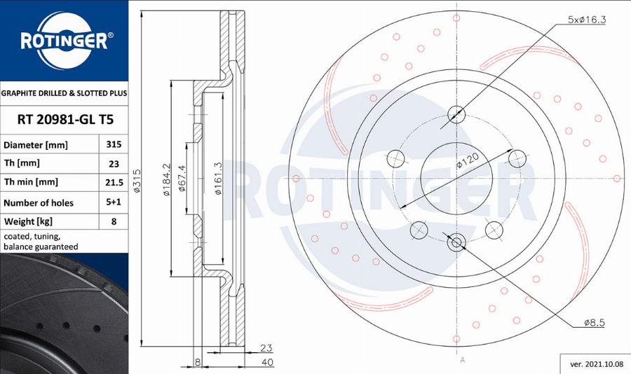 Rotinger RT 20981-GL T5 - Discofreno autozon.pro