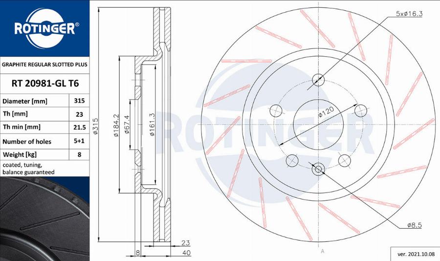 Rotinger RT 20981-GL T6 - Discofreno autozon.pro