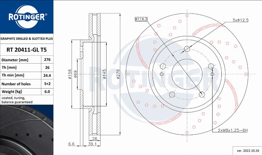 Rotinger RT 20411-GL T5 - Discofreno autozon.pro