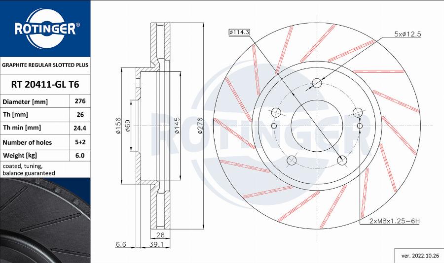 Rotinger RT 20411-GL T6 - Discofreno autozon.pro