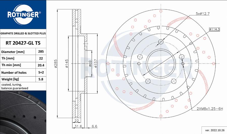 Rotinger RT 20427-GL T5 - Discofreno autozon.pro