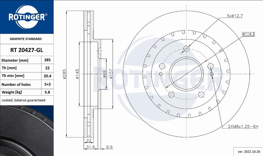 Rotinger RT 20427-GL - Discofreno autozon.pro