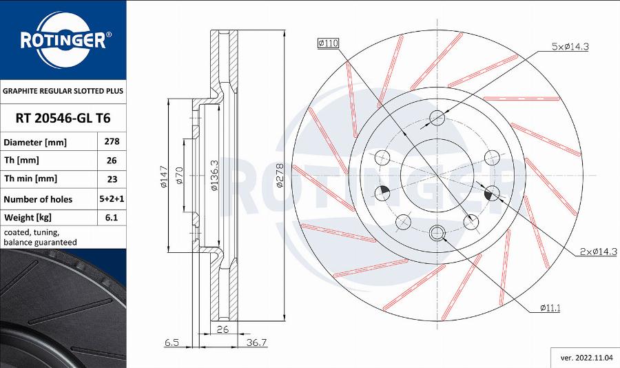 Rotinger RT 20546-GL T6 - Discofreno autozon.pro