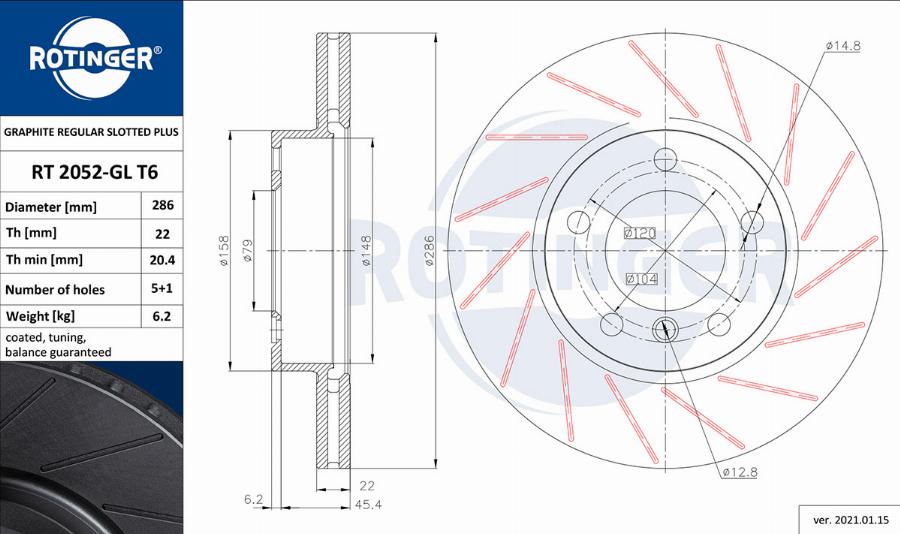 Rotinger RT 2052-GL T6 - Discofreno autozon.pro