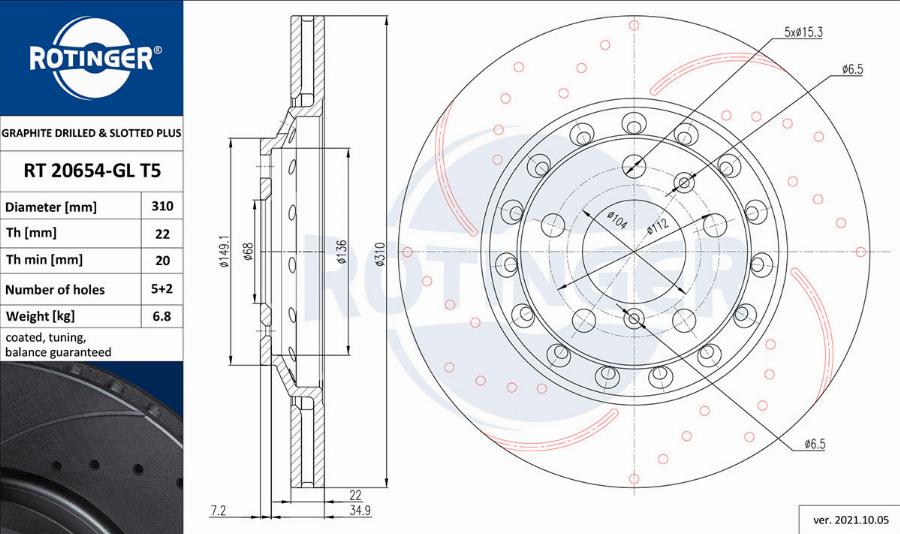 Rotinger RT 20654-GL T5 - Discofreno autozon.pro