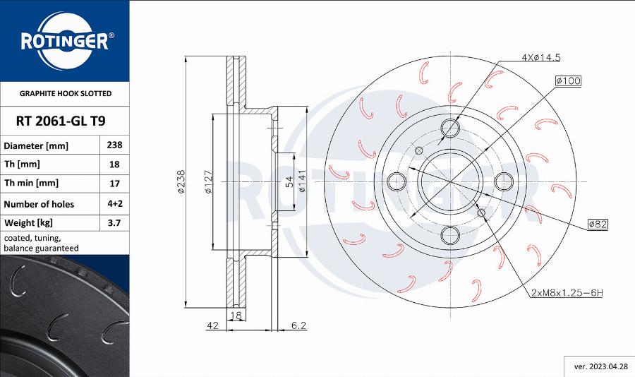 Rotinger RT 2061-GL T9 - Discofreno autozon.pro