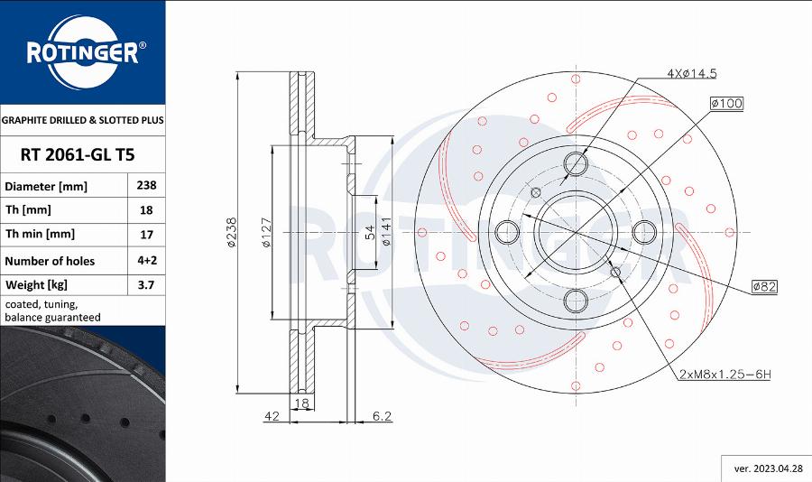 Rotinger RT 2061-GL T5 - Discofreno autozon.pro