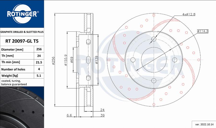 Rotinger RT 20097-GL T5 - Discofreno autozon.pro