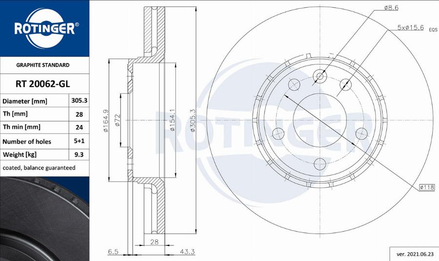 Rotinger RT 20062-GL - Discofreno autozon.pro