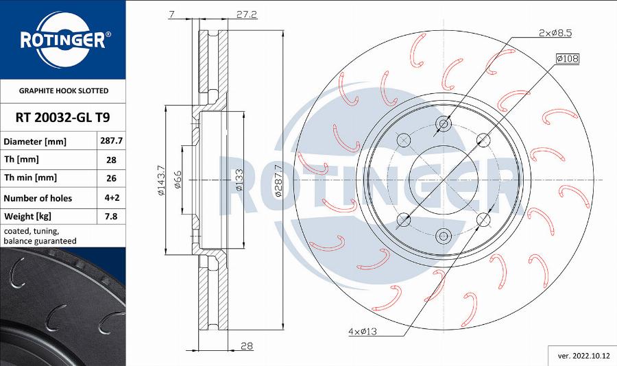 Rotinger RT 20032-GL T9 - Discofreno autozon.pro