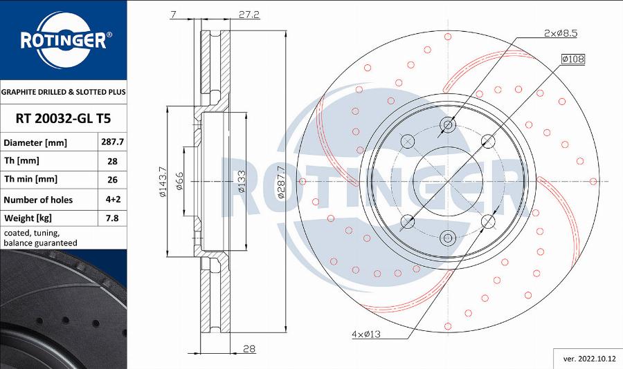 Rotinger RT 20032-GL T5 - Discofreno autozon.pro