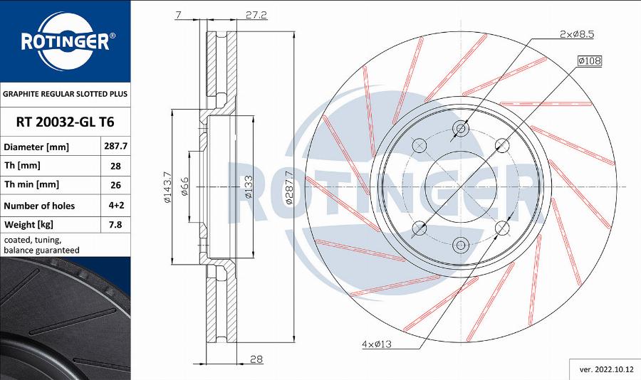 Rotinger RT 20032-GL T6 - Discofreno autozon.pro