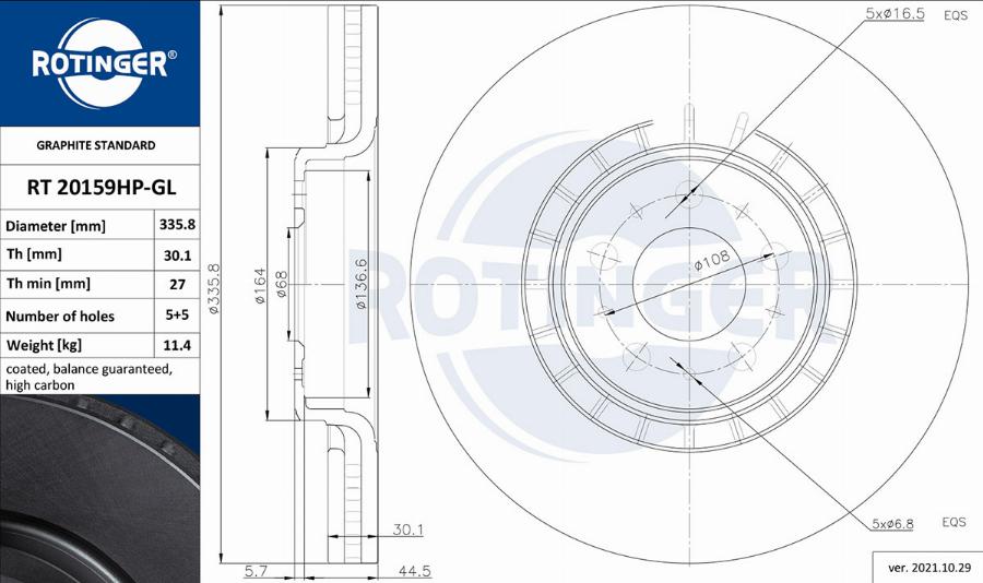 Rotinger RT 20159HP-GL - Discofreno autozon.pro