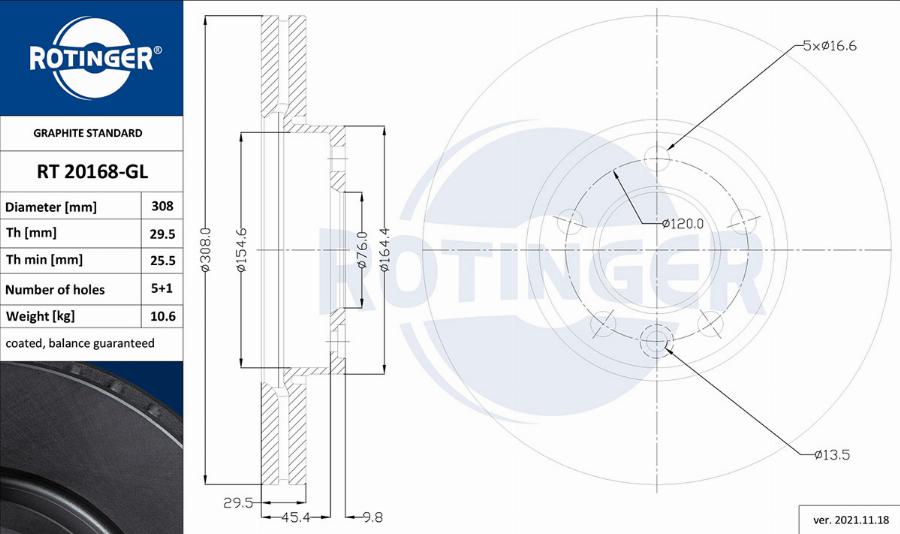 Rotinger RT 20168-GL - Discofreno autozon.pro