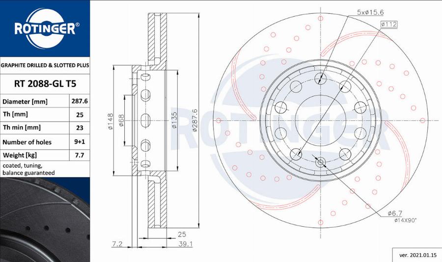 Rotinger RT 2088-GL T5 - Discofreno autozon.pro