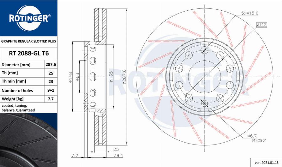 Rotinger RT 2088-GL T6 - Discofreno autozon.pro