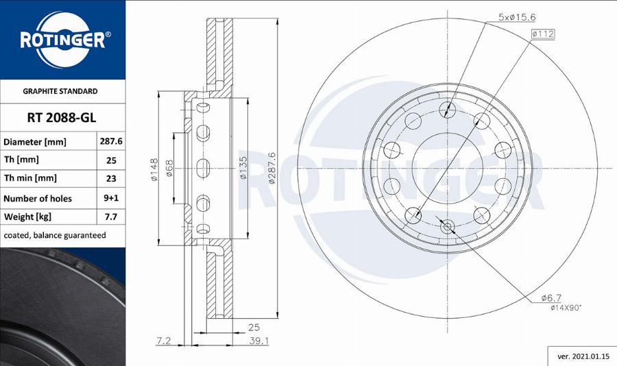 Rotinger RT 2088-GL - Discofreno autozon.pro