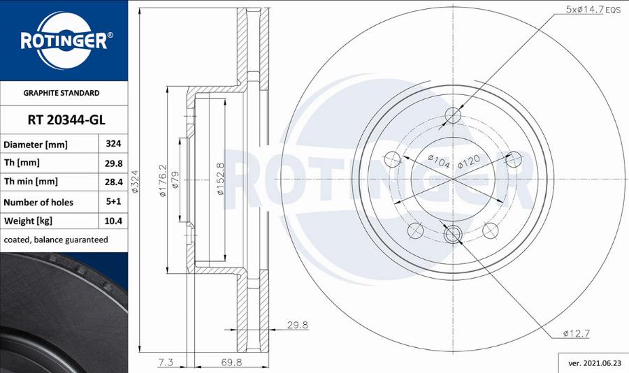 Rotinger RT 20344-GL - Discofreno autozon.pro