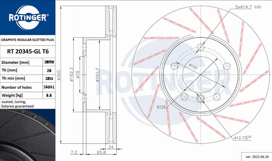 Rotinger RT 20345-GL T6 - Discofreno autozon.pro