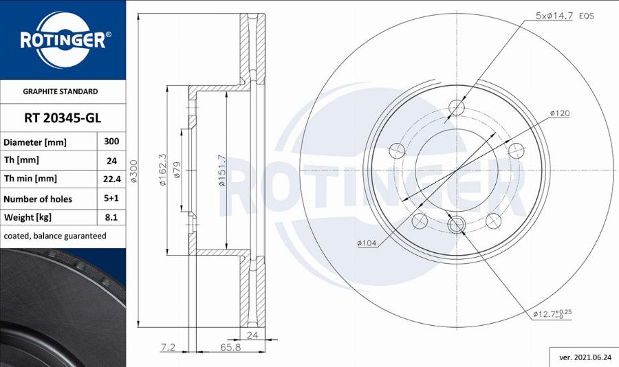 Rotinger RT 20345-GL - Discofreno autozon.pro