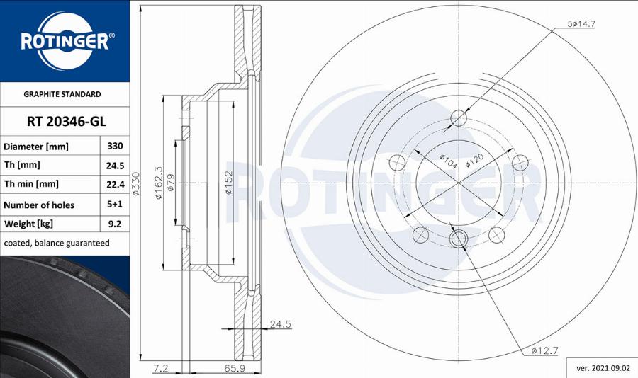 Rotinger RT 20346-GL - Discofreno autozon.pro