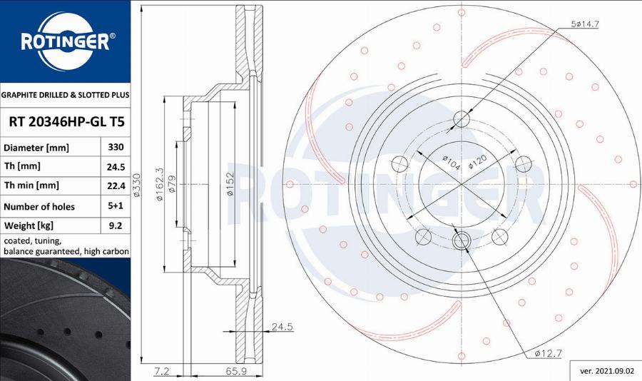 Rotinger RT 20346HP-GL T5 - Discofreno autozon.pro