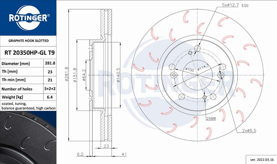 Rotinger RT 20350HP-GL T9 - Discofreno autozon.pro