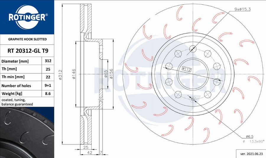 Rotinger RT 20312-GL T9 - Discofreno autozon.pro