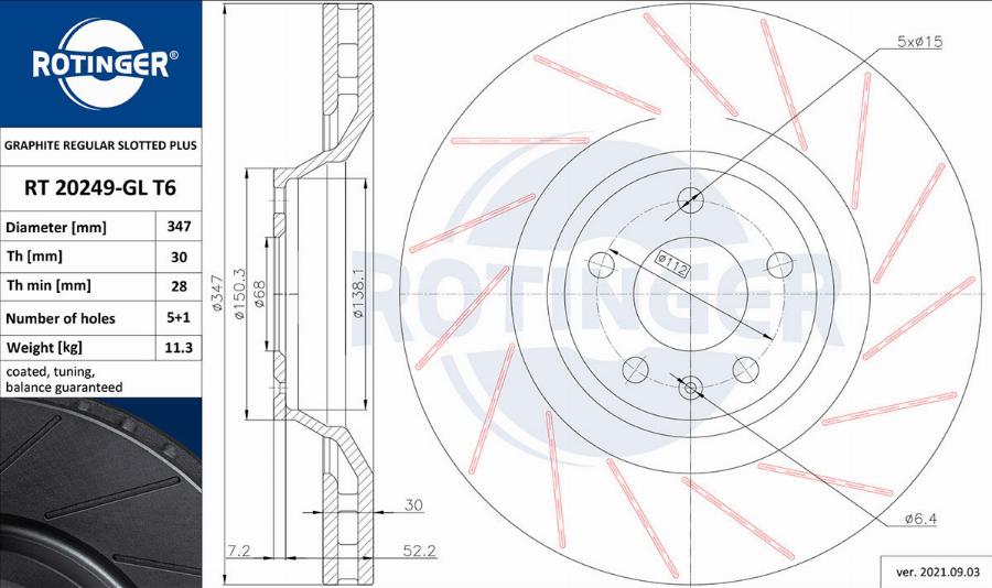 Rotinger RT 20249-GL T6 - Discofreno autozon.pro