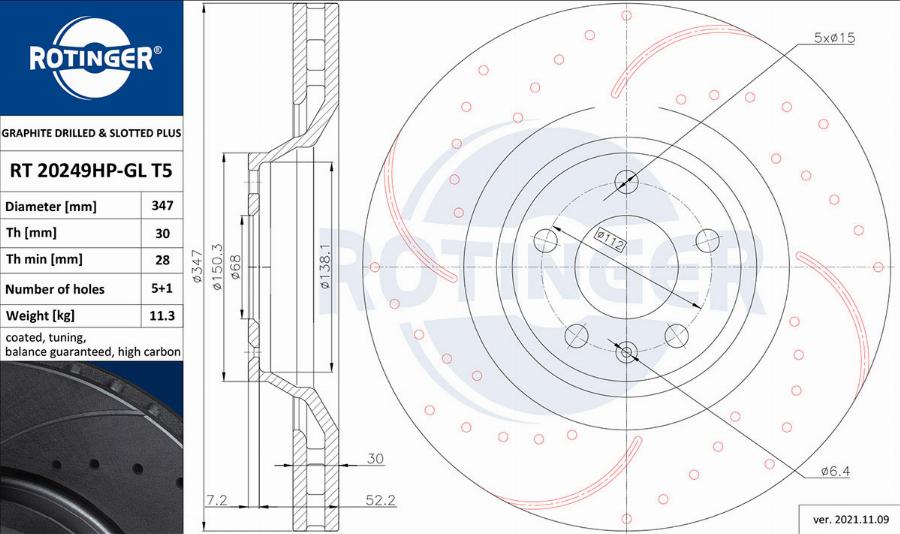 Rotinger RT 20249HP-GL T5 - Discofreno autozon.pro