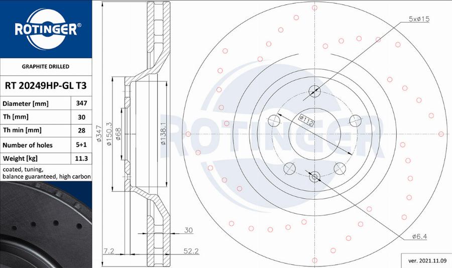 Rotinger RT 20249HP-GL T3 - Discofreno autozon.pro