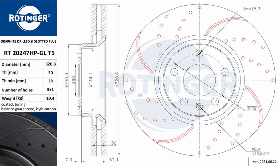 Rotinger RT 20247HP-GL T5 - Discofreno autozon.pro