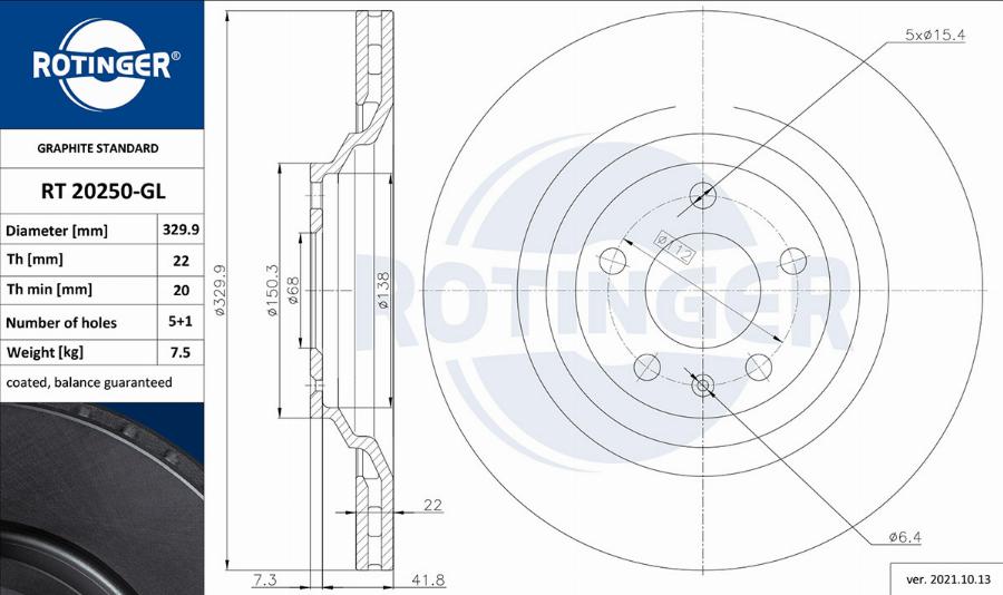 Rotinger RT 20250-GL - Discofreno autozon.pro